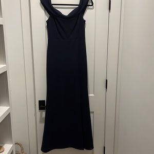 Lulus long navy dress with slit